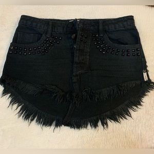 NEW One Teaspoon black denim skirt. Size 24.